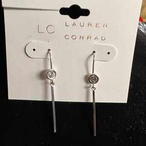 Lauren Conrad Earrings, Hook backing, Silver-Tone, Fashion Jewelry